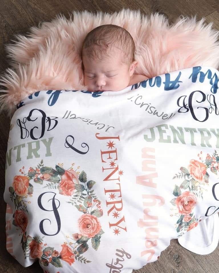 Personalized Baby Swaddle Blanket for Baby Girl or Baby Boy Etsy