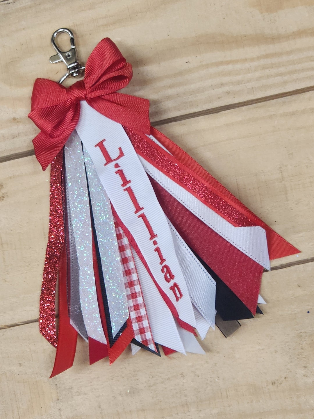 Custom Ribbon Zipper Pull Name Tags Cheer Bag Tag Customized Etsy