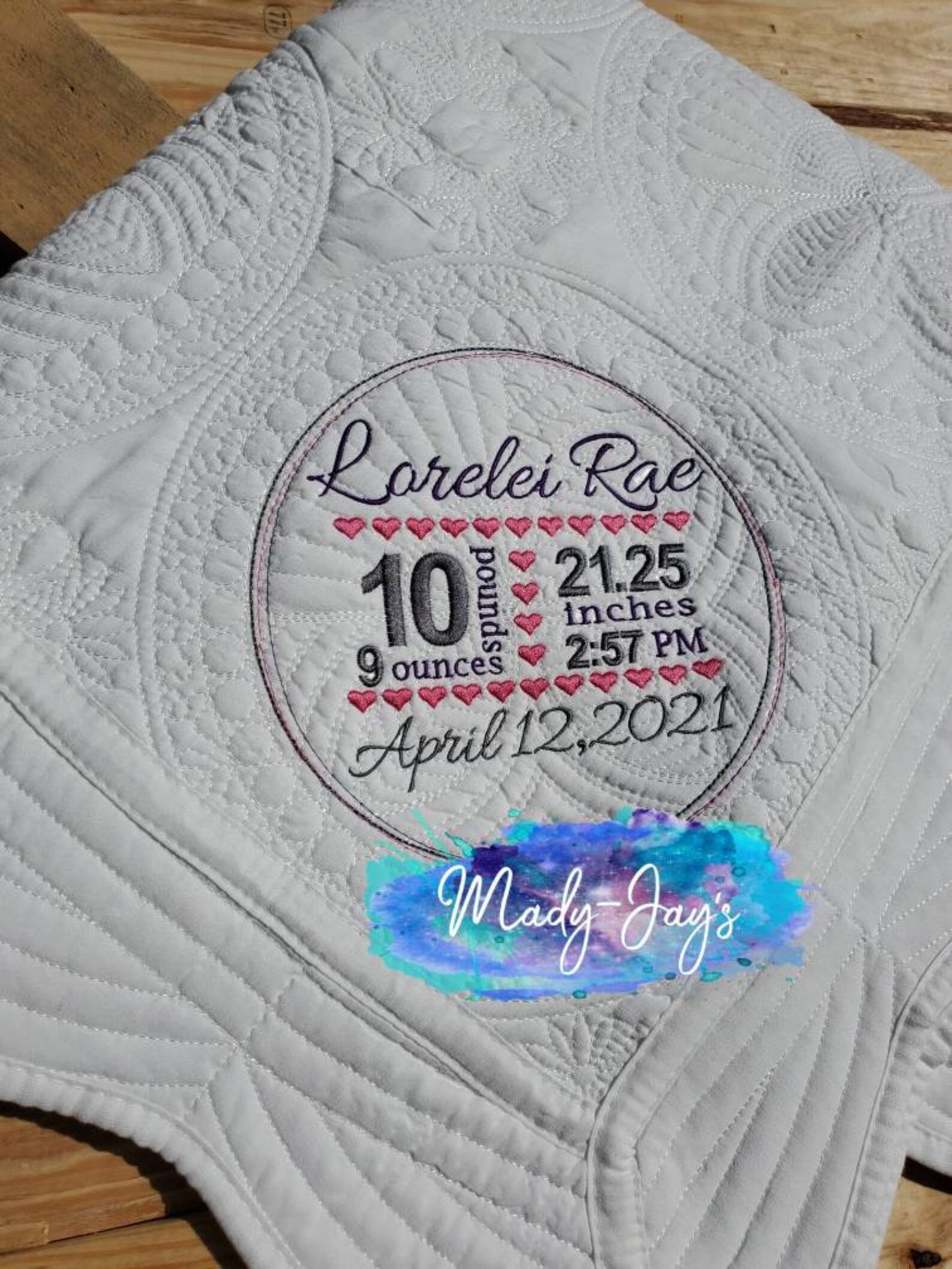 Personalized Baby Quilt with Birth Stats For Keepsakes Infant Etsy