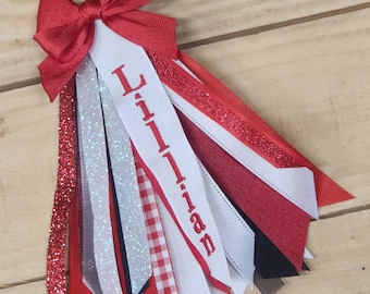 Custom Ribbon Zipper Pull Name Tags, Cheer Bag Tag Customized, Personalized Name Tag ID Ribbon Zipper Pull, Embroidered Charm Zipper Girl