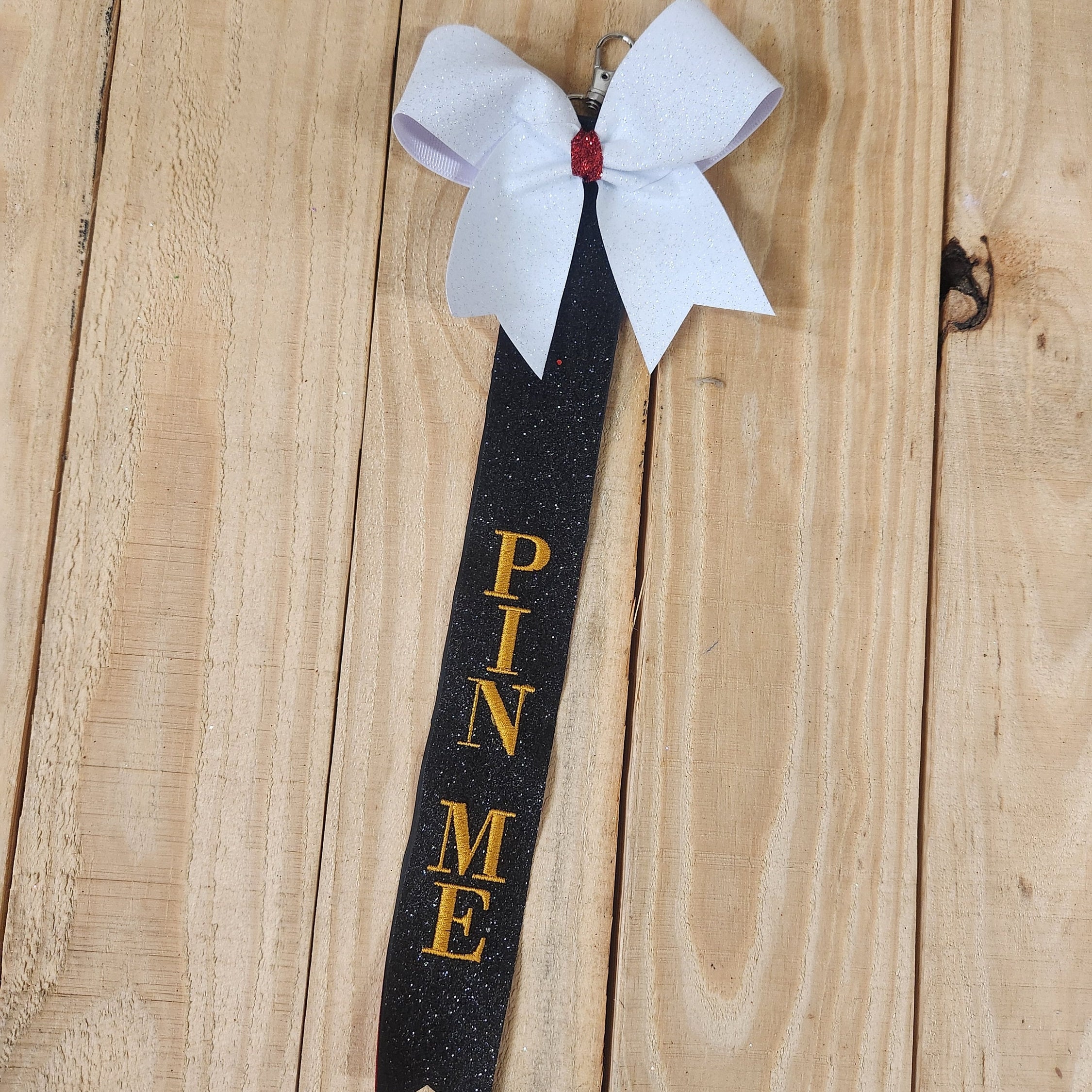 Pen Me Ribbon embroidered keychain #cheer #competition #cheermom