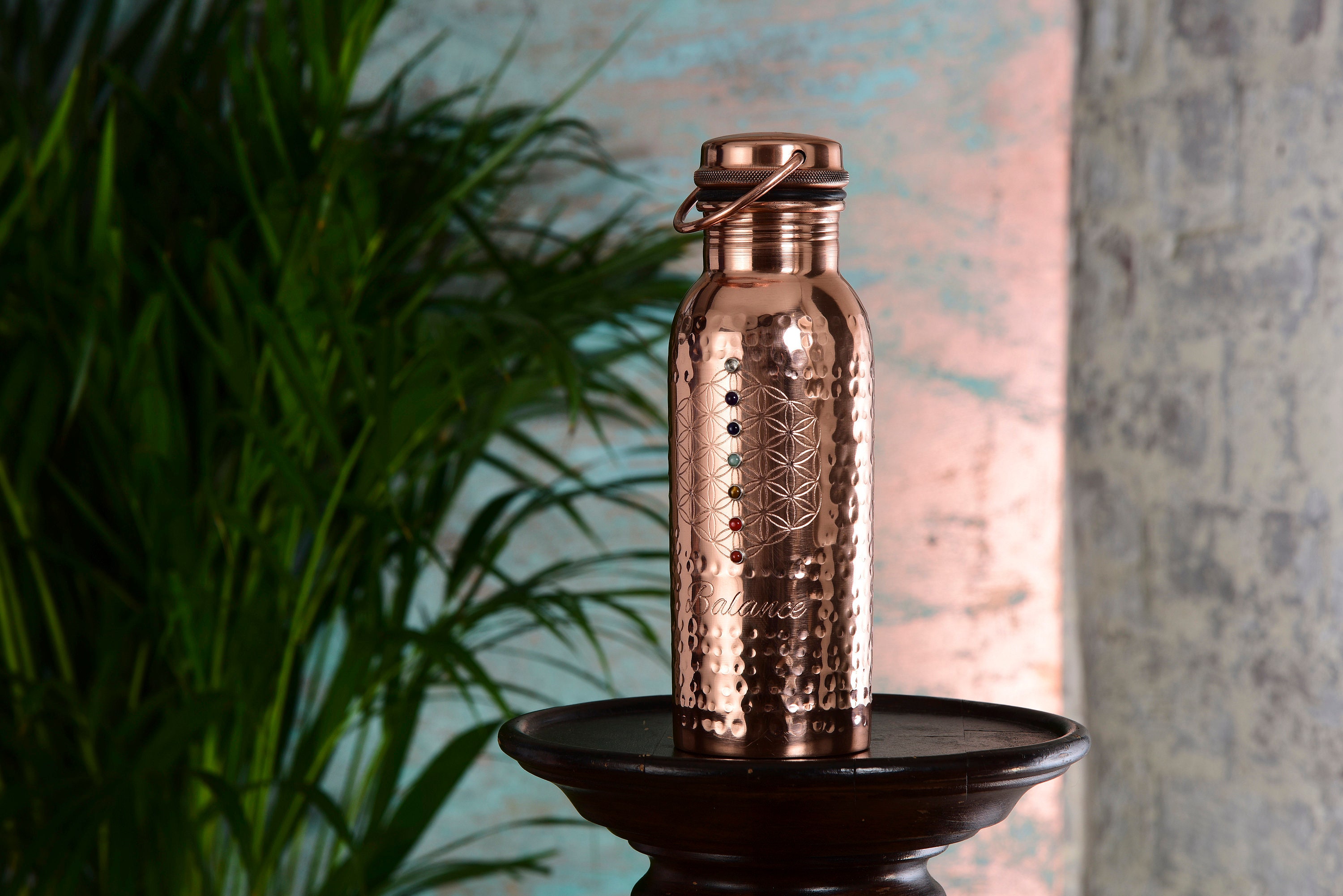 PRURA Handcrafted Pure Copper Drinking Water Bottle |Copper Water Bottle with Lid - Ayurvedic Copper Water Bottle with Copper Vessel - Drink More