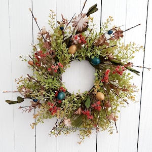 Small Easter Egg Wreath: Spring Door Decor (13-14&quot; Diameter)