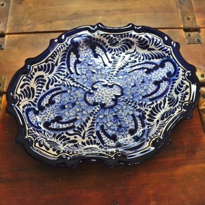 Mexican ovaled Talavera, oval platter, fish plate,  talavera serving tray, appetizer plate, wall plate, serving bowl CM402