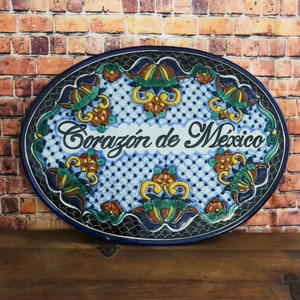 Personalized Talavera tile house Sign, new home gift, talavera sign, personalized tile sign, Mexican decor, Talavera Poblana CM341