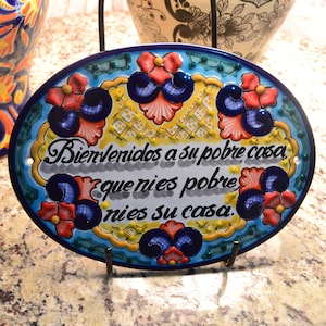 Upgrated shipping Personalized Talavera tile house Sign, Housewarming gift, personalized tile sign, Mexican decor, Talavera Poblana CM281