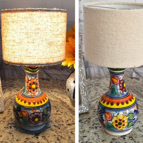 Beautiful Ceramic Table Lamp Mexican Decoration Pitcher Lamp Etsy