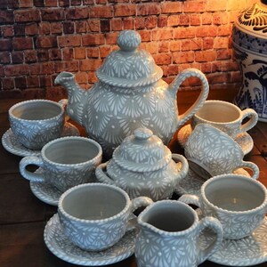 Mexican Talavera Coffee Set, Mexican Pottery, Tea pitcher, Mexican pitcher, Mexican mugs. CM068