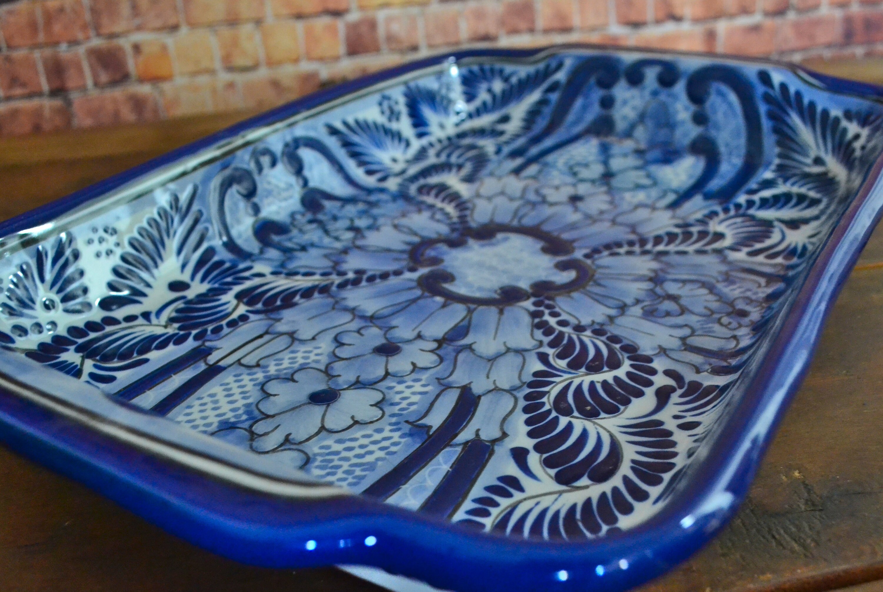 Authentic Talavera Ceramic Serving Tray. Tray Table. Bread Etsy