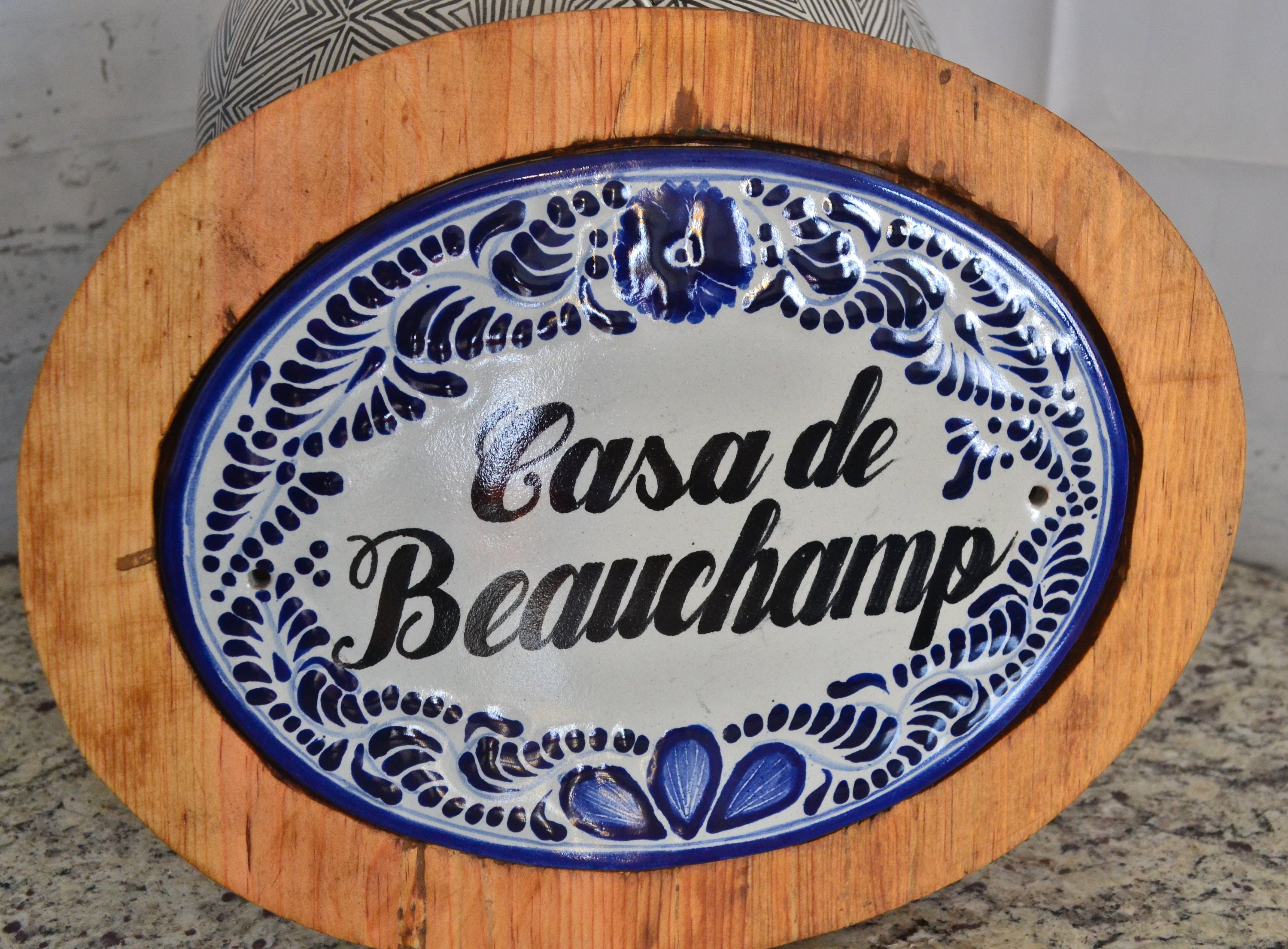 13 Personalized Talavera Tile House Sign Carved Wood | Etsy