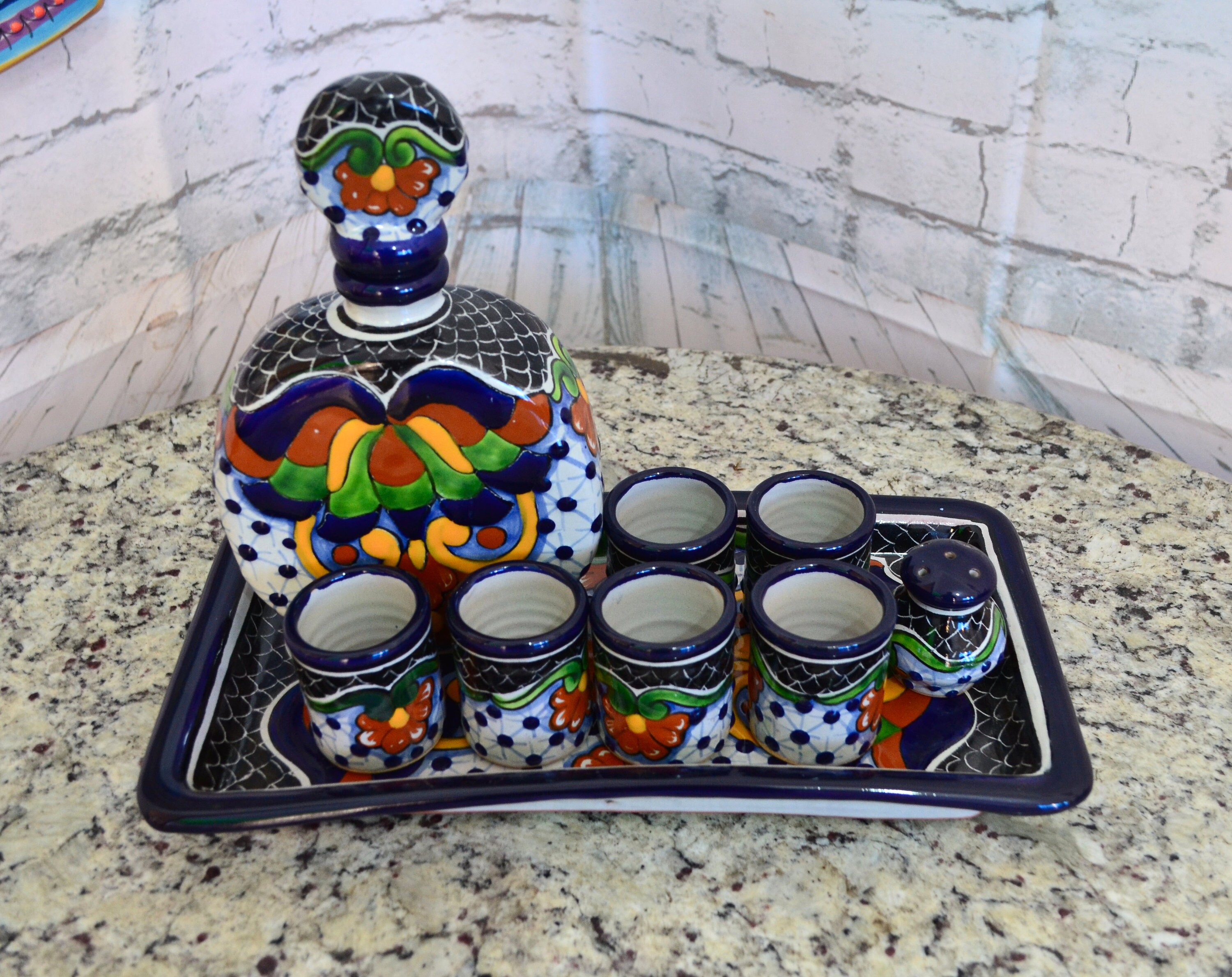Talavera tequila set tequila decanter mezcal decanter custom Etsy
