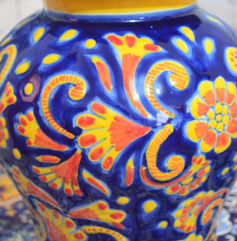 Ceramic ginger jar Beautiful talavera ginger jar lidded Etsy