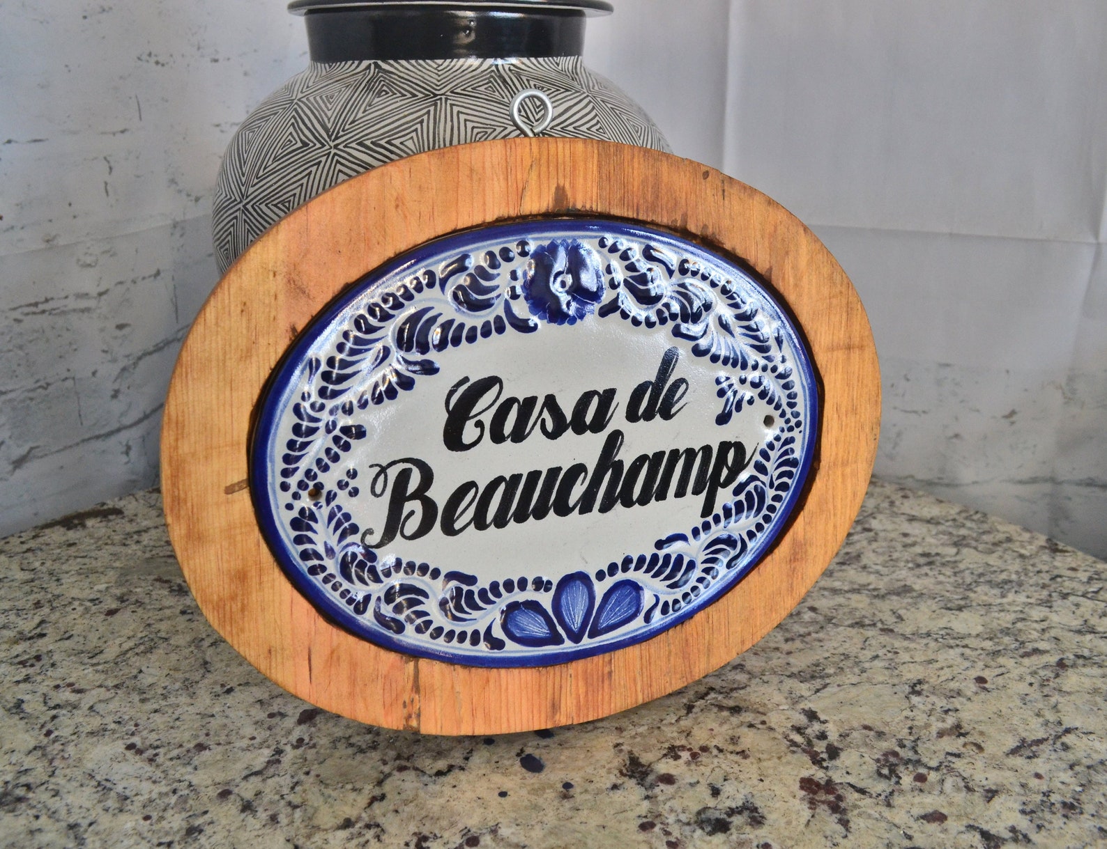 13 Personalized Talavera Tile House Sign Carved Wood | Etsy