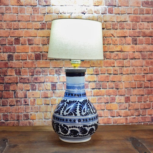 Beautiful Ceramic Table Lamp Mexican Decoration Ginger Jar Etsy