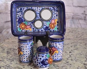 Authentic Talavera, Tequila shot glasses and tray set, tequila gift, ceramic shot glasses, custom shot glasses CM031