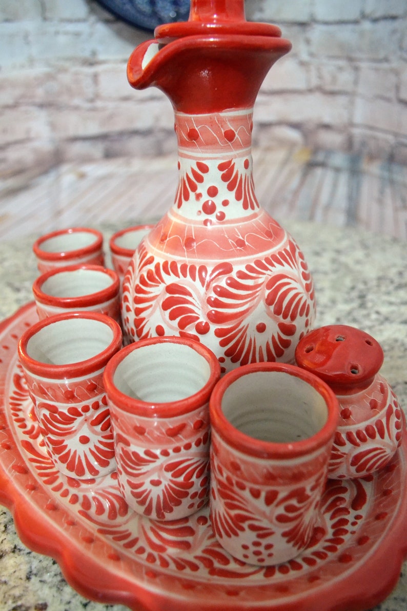 Talavera Tequila Set Tequila Decanter Liqour Decanter Custom Etsy