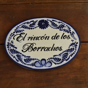 9.5&quot; Personalized Talavera tile house Sign, Housewarming gift, personalized tile sign, Mexican decor, Talavera Poblana CM384