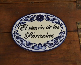 9.5" Personalized Talavera tile house Sign, Housewarming gift, personalized tile sign, Mexican decor, Talavera Poblana CM384