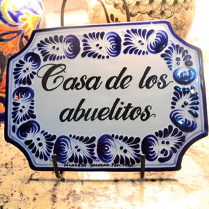 Personalized Talavera tile house Sign, Housewarming gift, personalized tile sign, new home gift, Mexican decor, Talavera Poblana CM372 image 4