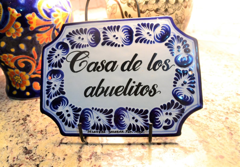 Personalized Talavera tile house Sign, Housewarming gift, personalized tile sign, new home gift, Mexican decor, Talavera Poblana CM372 image 4