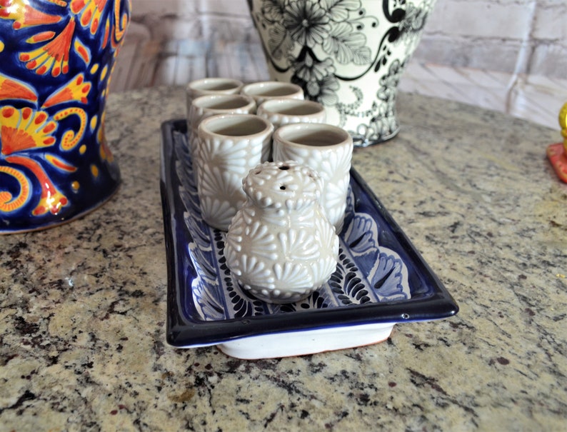 Personalized Talavera tequila set custom shot glasses Etsy