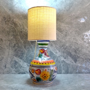 Bedside lamp, Set of 2 Beautiful ceramic table lamp, mexican decoration pitcher lamp, talavera vase lamp. CM256