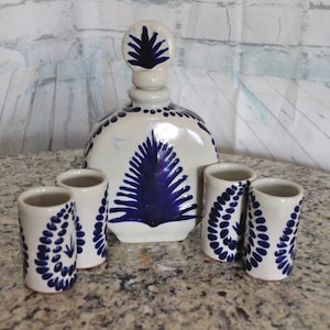 Talavera tequila set, tequila decanter, liqour decanter custom shot glasses, decanter set, tequila gift, talavera vases, wedding gift  CM556