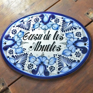 13" Personalized Talavera tile house Sign, ceramic home sign, new home, personalized tile sign, house number, Talavera Poblana CM458