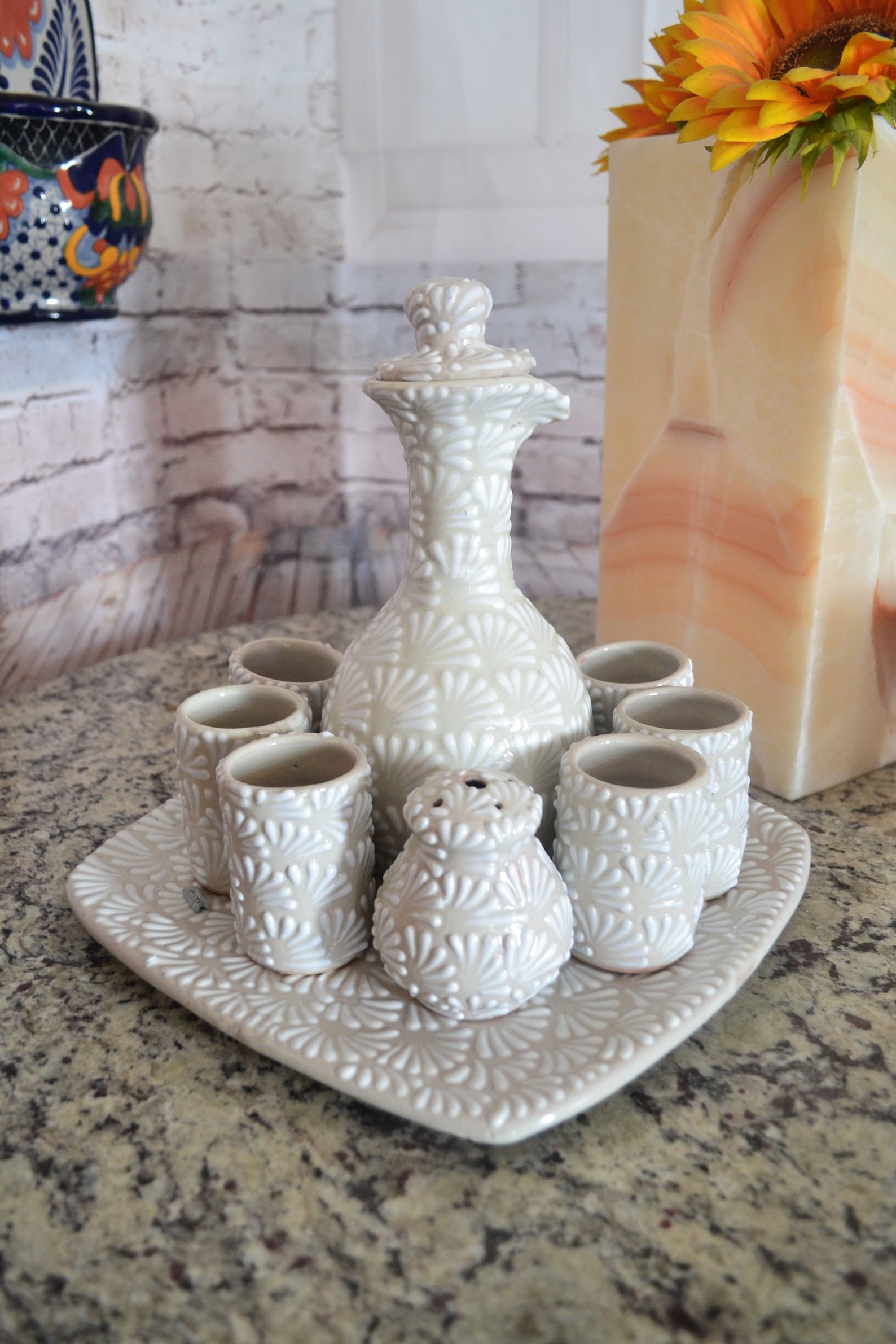 Talavera Tequila Set Tequila Decanter Decanter Custom Shot Etsy