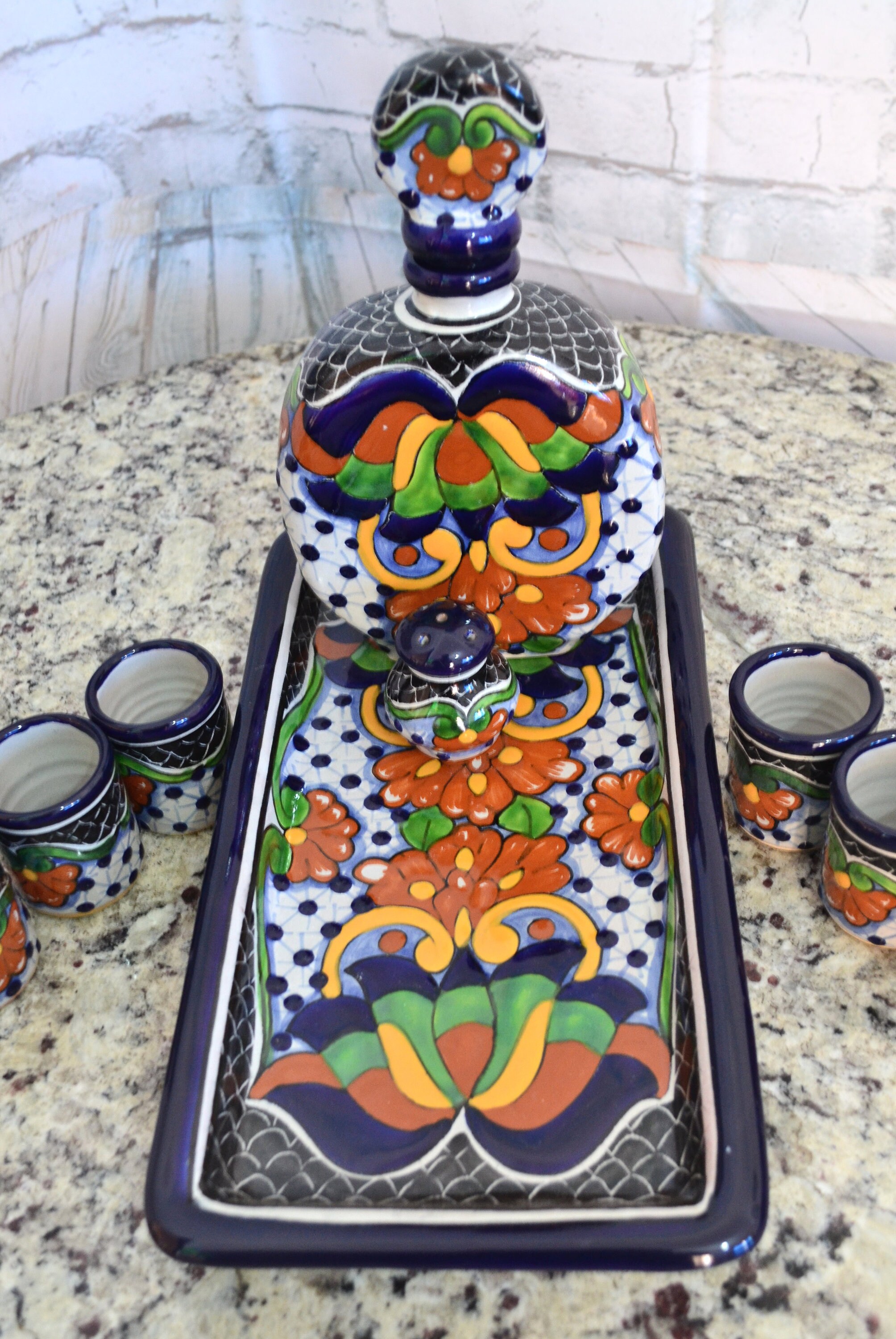 Talavera tequila set tequila decanter mezcal decanter custom Etsy