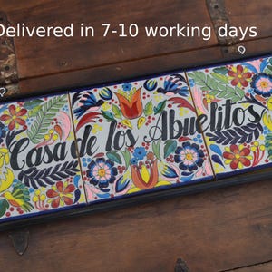 Personalized Talavera Home Sign: Mexican Decor Door Tile (25" or 20") CM514 7-10 working days deliver
