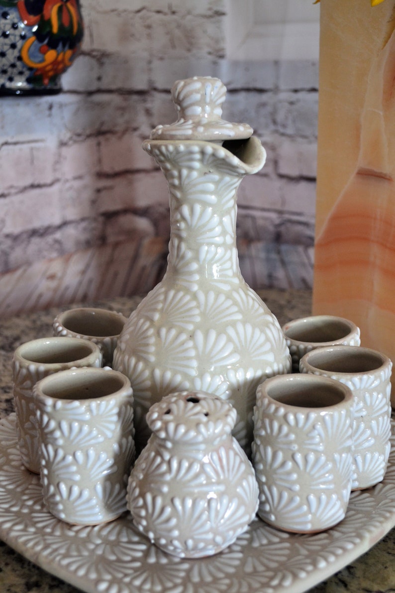 Talavera Tequila Set Tequila Decanter Decanter Custom Shot Etsy