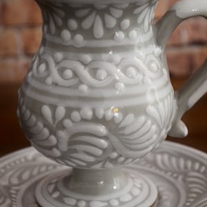 Talavera coffee cup and saucer set, mexican coffee mug, talavera cup, mexican talavera mug. Irish coffee mug CM393 image 2