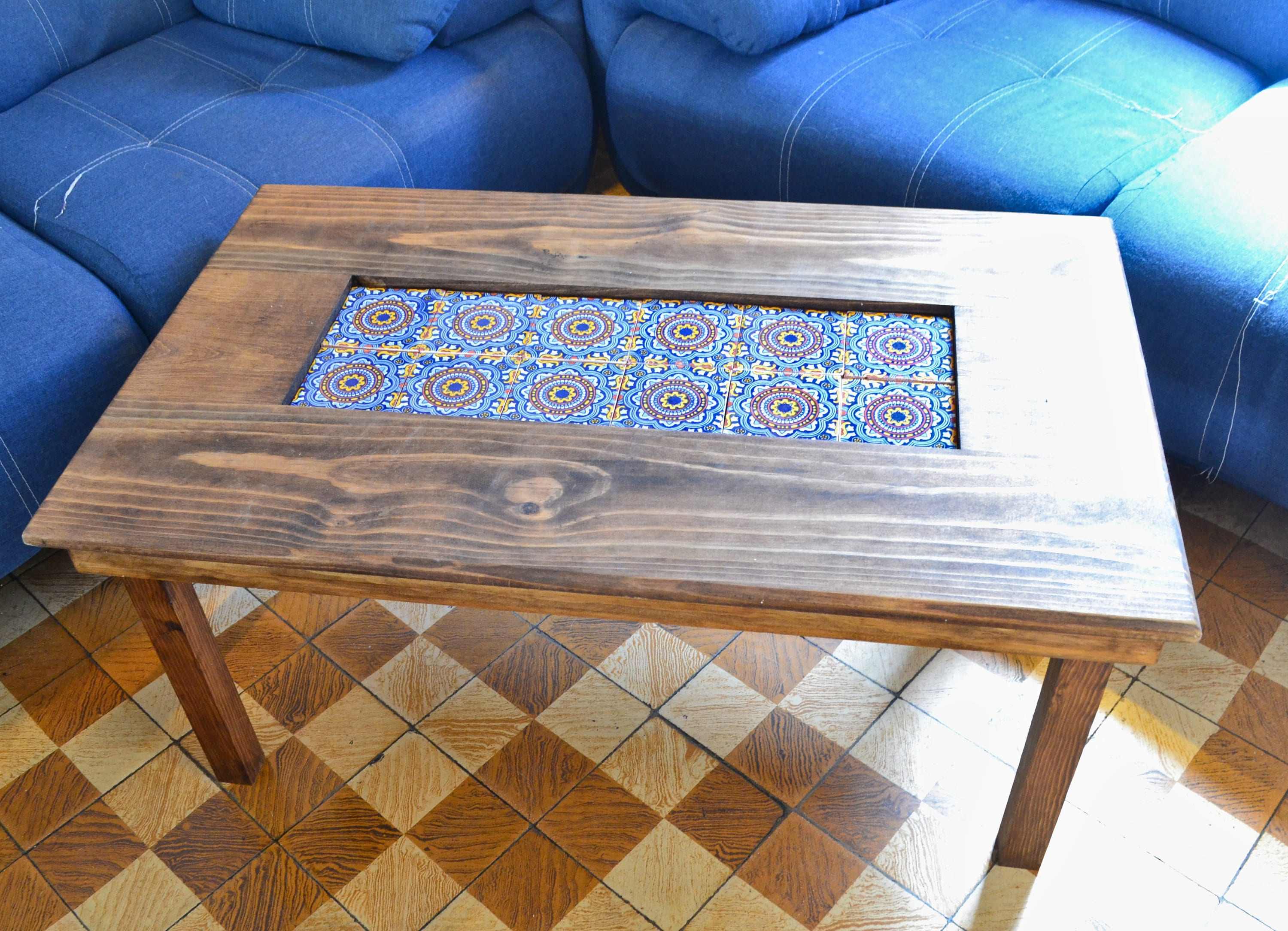 Center Table, Rustic Table, Rustic Center Table, Talavera Tile Table ...