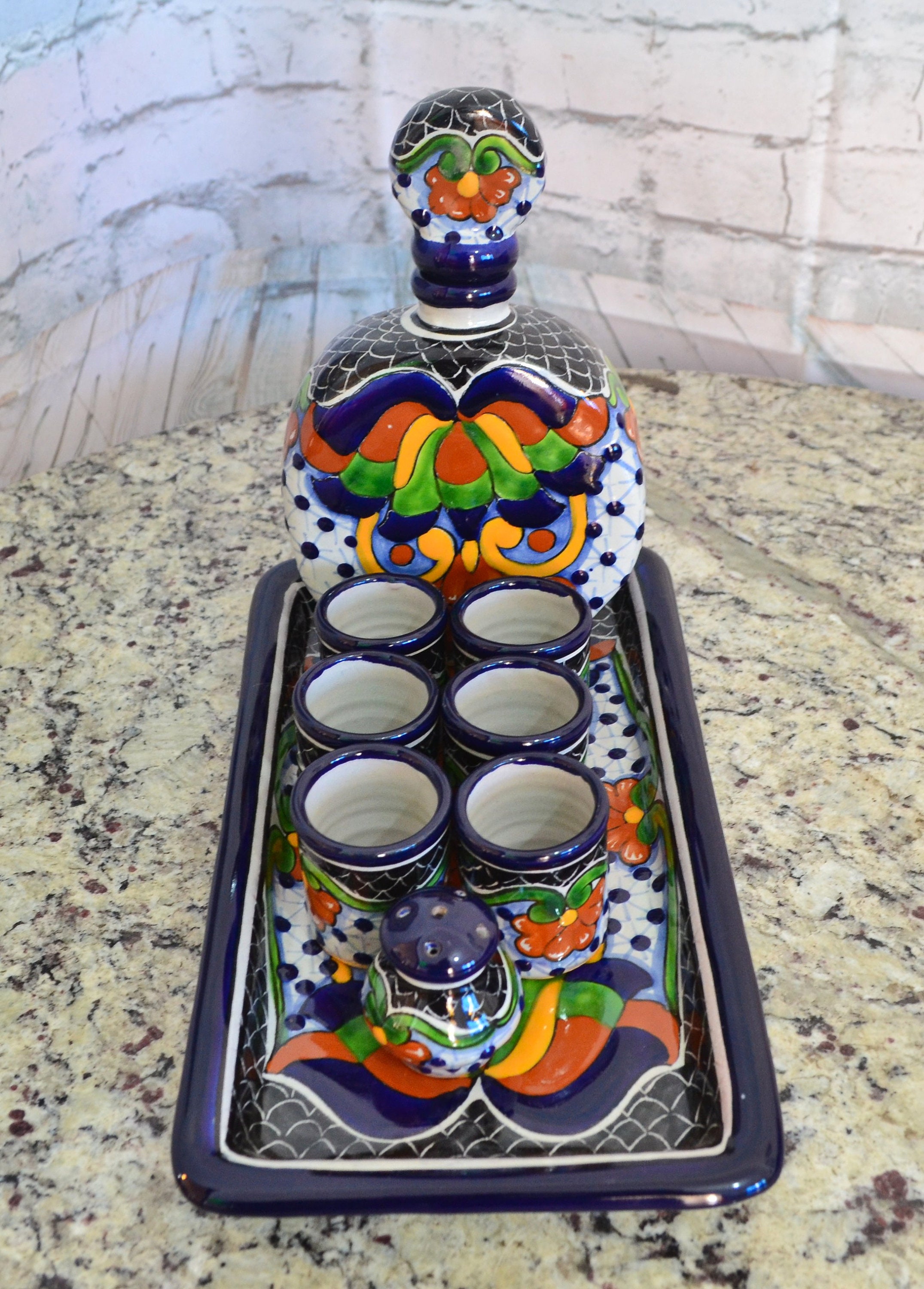 Talavera tequila set tequila decanter mezcal decanter custom Etsy
