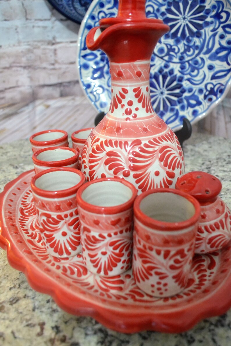 Talavera Tequila Set Tequila Decanter Liqour Decanter Custom Etsy