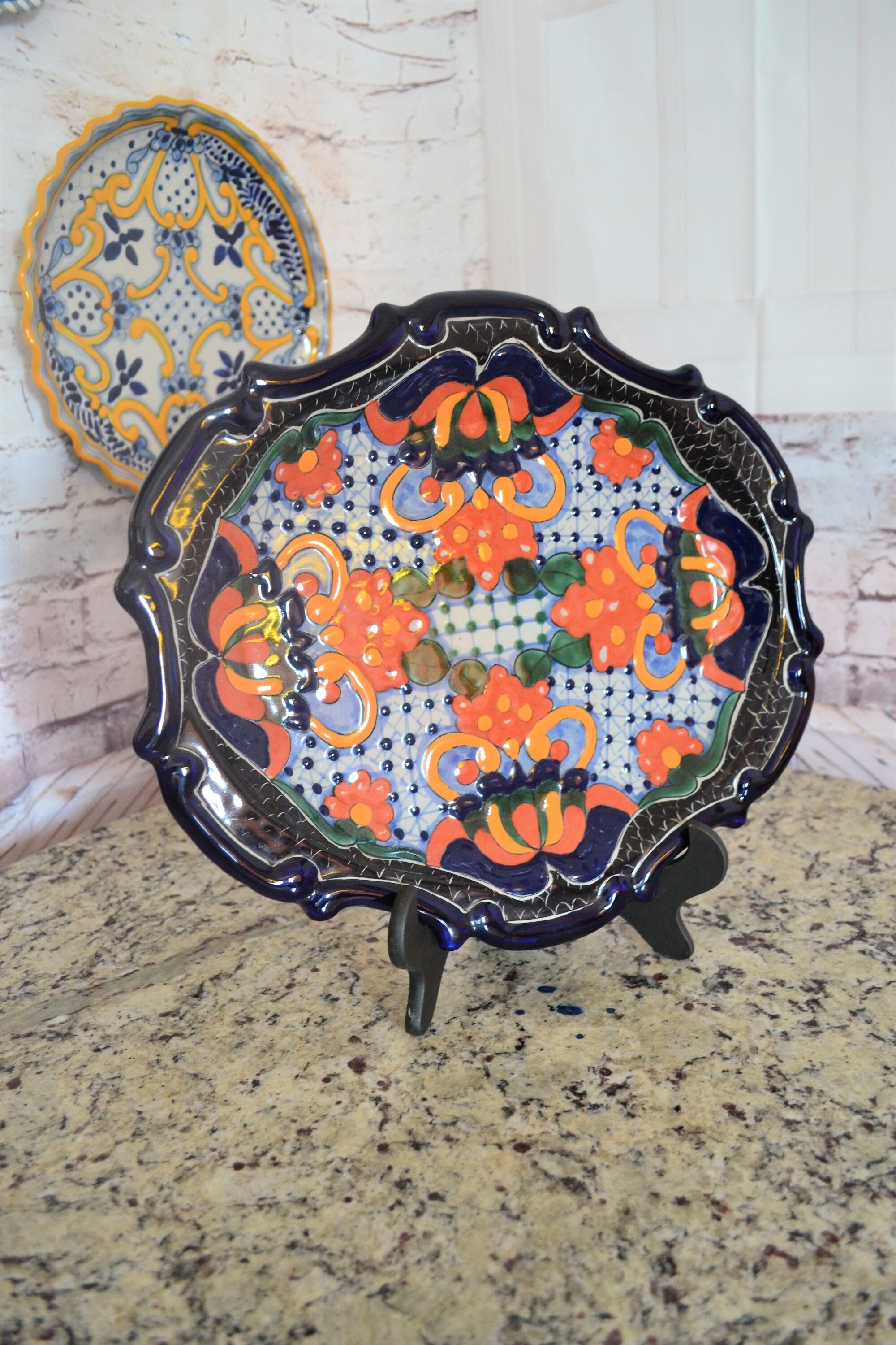 【未使用】Uriarte Talavera タラベラ焼き プレート φ25cm Uriarte talavera - Etsy 日本