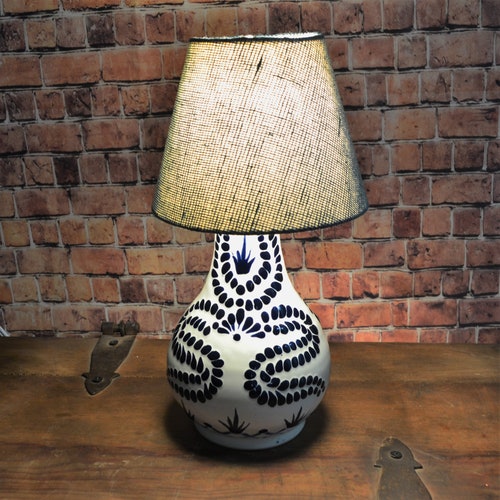 Beautiful Ceramic Table Lamp Mexican Decoration Pitcher Lamp Etsy
