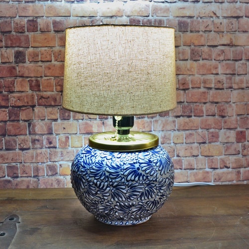 Beautiful Ceramic Table Lamp Mexican Decoration Pitcher Lamp Etsy