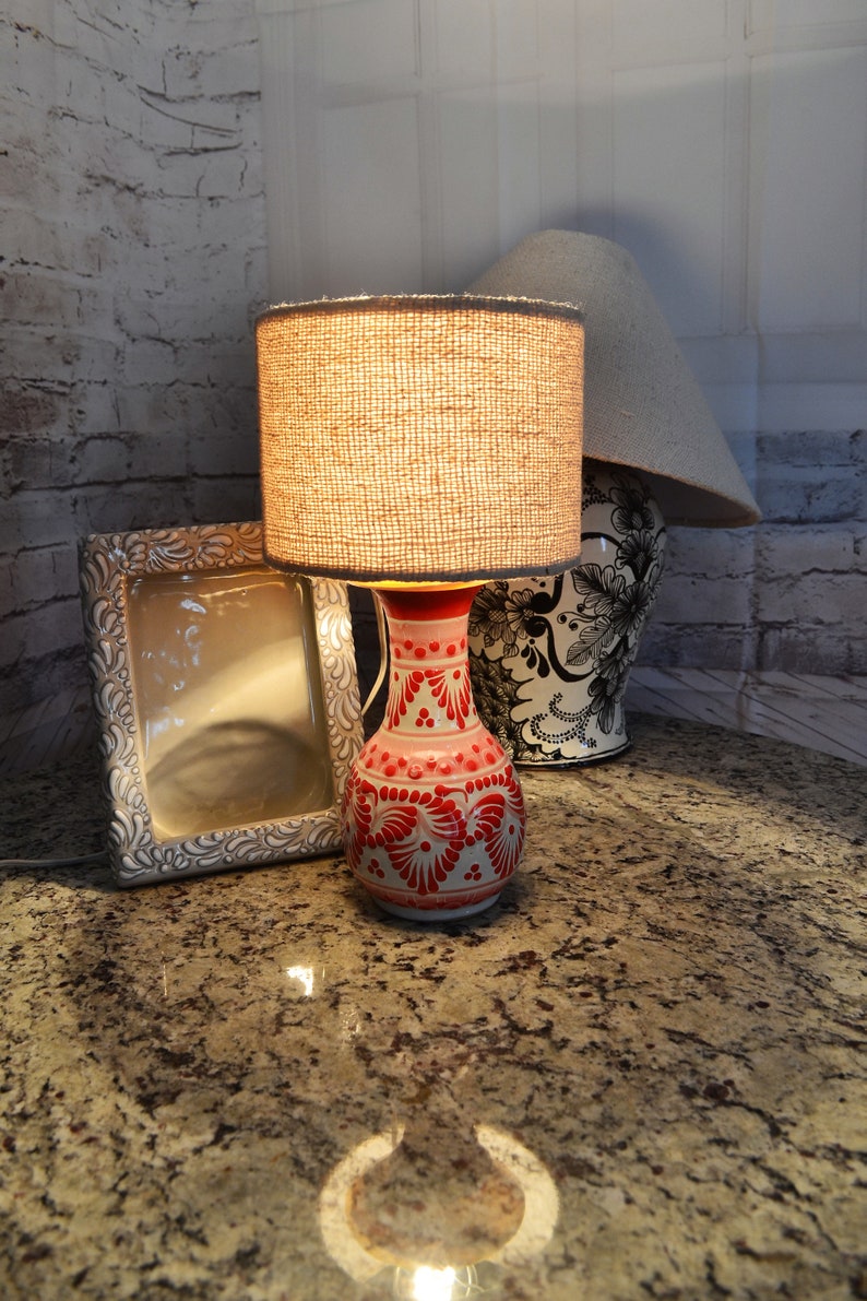 Set of 2 Beautiful Ceramic Table Lamp, Mexican Decoration Pitcher Lamp ...