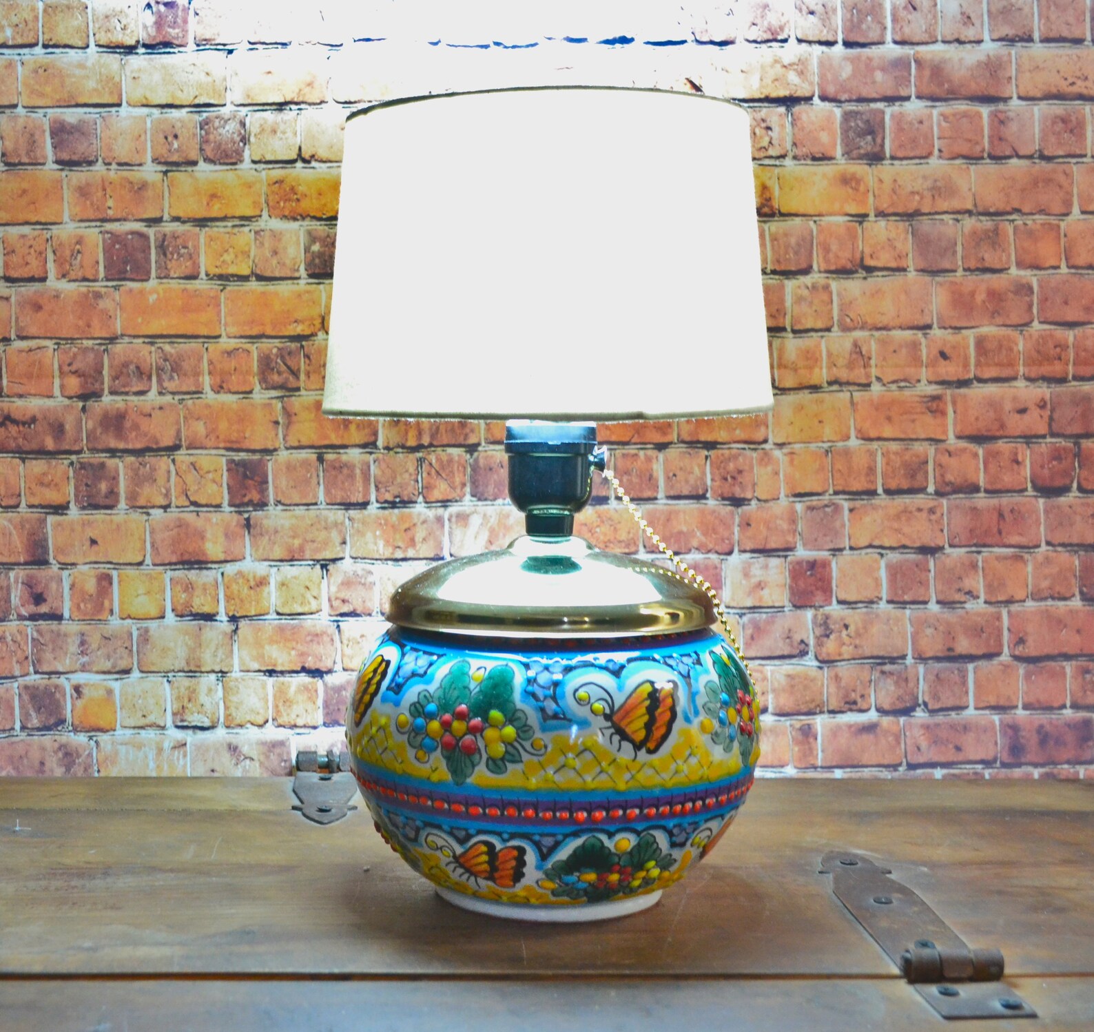 Bedside Lamp, Beautiful Ceramic Table Lamp, Mexican Decoration Ginger ...