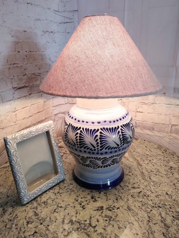white lattice ginger jar lamps