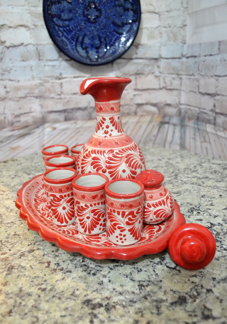 Talavera Tequila Set Tequila Decanter Liqour Decanter Custom Etsy