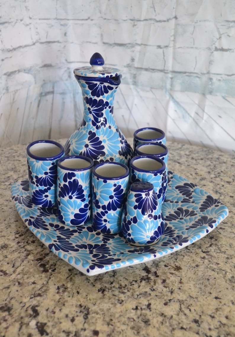 CorazonDeMexicoPue Talavera Tequila Set