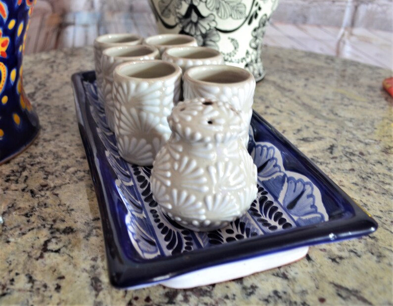 Personalized Talavera tequila set custom shot glasses Etsy