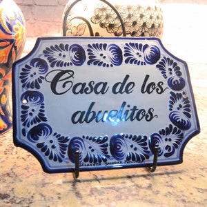 Personalized Talavera tile house Sign, Housewarming gift, personalized tile sign, new home gift, Mexican decor, Talavera Poblana CM372 image 1
