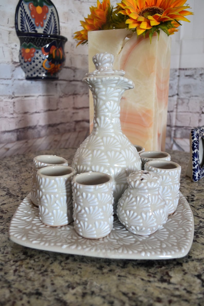 Talavera Tequila Set Tequila Decanter Decanter Custom Shot Etsy