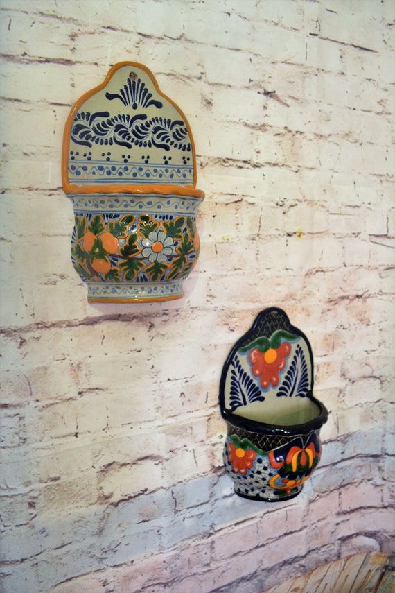 2 Authentic Talavera Planters, Ceramic Wall Planter, Hanging Planter, Wall  Flower Pot/planter, Hanging Planter CM185 - Etsy Israel