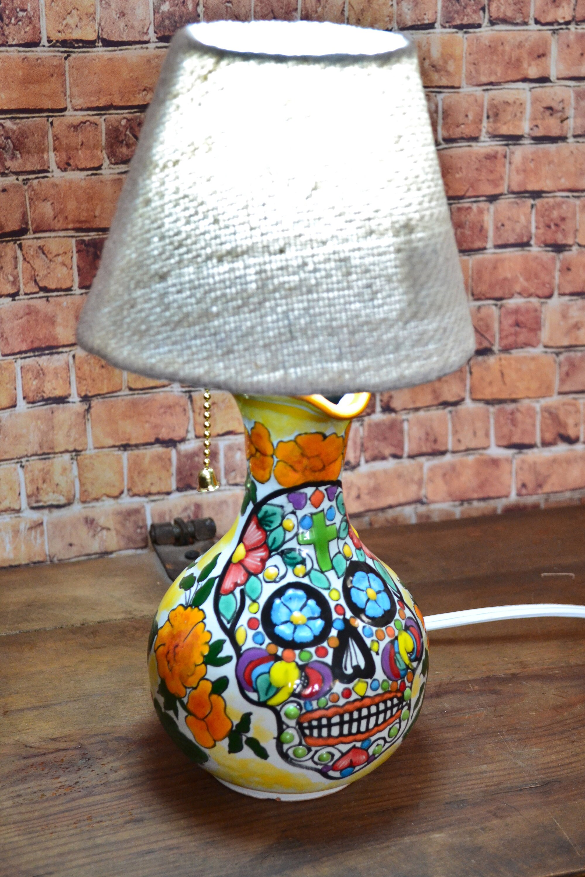 Beautiful ceramic table lamp mexican decoration pitcher lamp Etsy