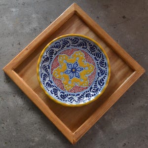 Free shipping Personalized Talavera wall plate of 10&quot; with wood frame of 13&quot;, Housewarming gift, talavera plate, wood canvas CM574